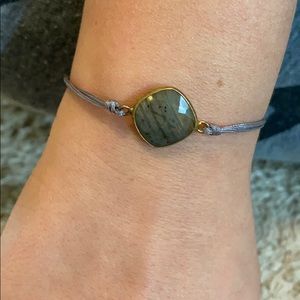 Gemstone adjustable bracelet